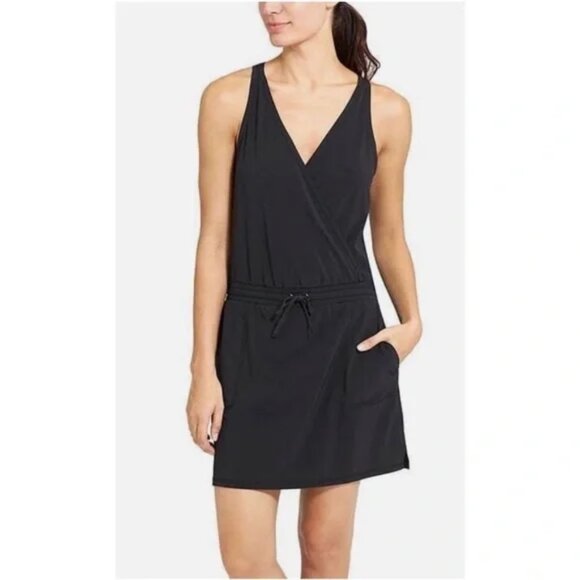 Athleta Take a Hike Active Dress W/Hidden Shorts 6 Black - Picture 1 of 13